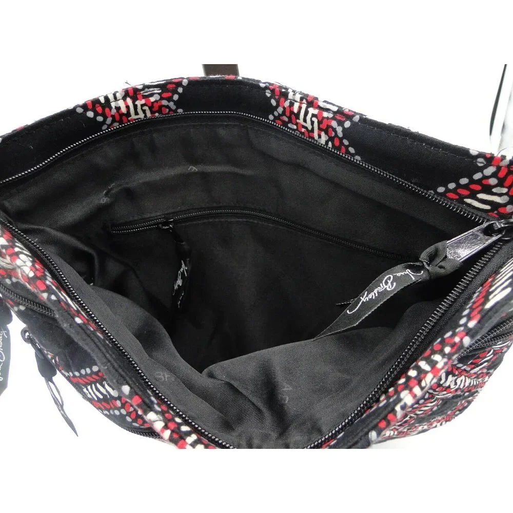 Vera Bradley Hipster Crossbody Purse Black‎ Red Grey Ivory